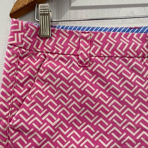 Merona Pink and White Geometric Flat Front Shorts - Picture 3 of 7